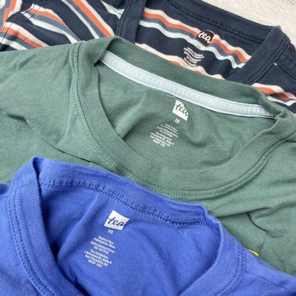 Tea Collection Long Sleeve Cotton Tee Bundle Size 10 Henley + Racecar + Frenchie - Picture 10 of 10